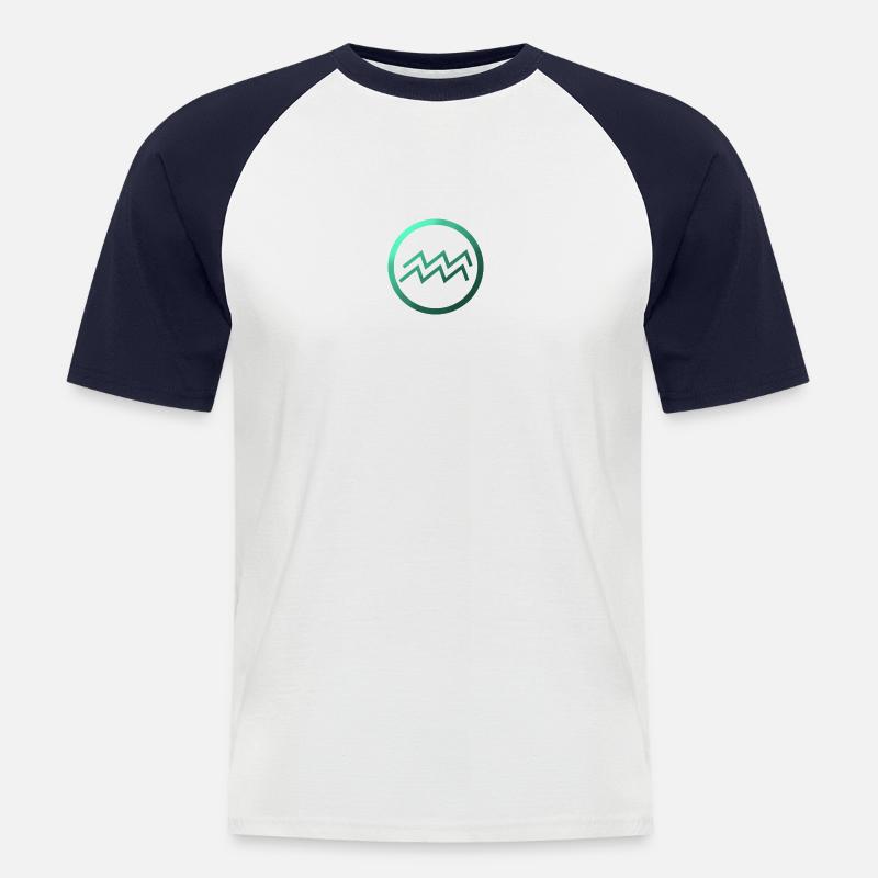 Wassermann-Logo - Männer Baseball-T-Shirt - Weiß/Navy