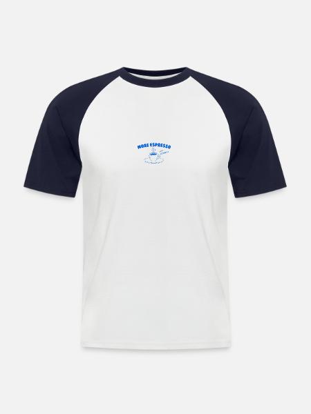 More Espresso Less Despresso - Men's Baseball T-Shirt - white/navy