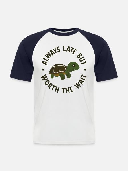 Schildkröten - Männer Baseball-T-Shirt - Weiß/Navy