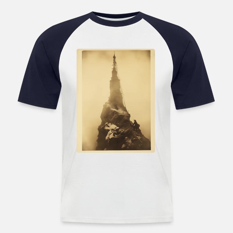 La Flèche - T-shirt baseball manches courtes Homme - blanc/marine