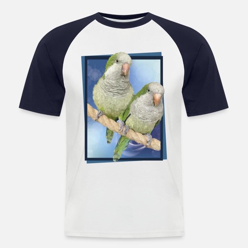 Argentinischer Sittich - Männer Baseball-T-Shirt - Weiß/Navy