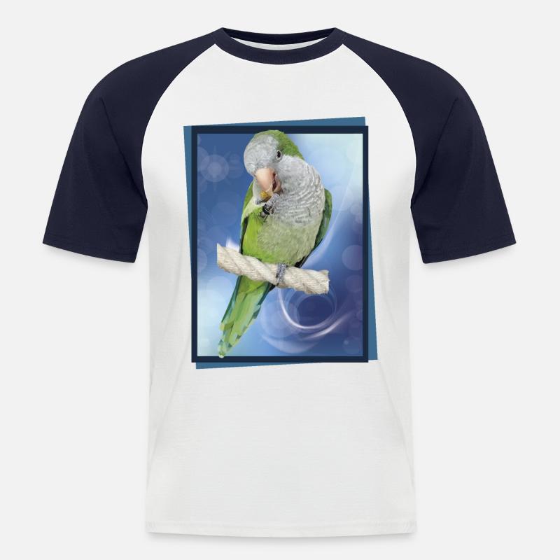 Argentinischer Sittich - Männer Baseball-T-Shirt - Weiß/Navy