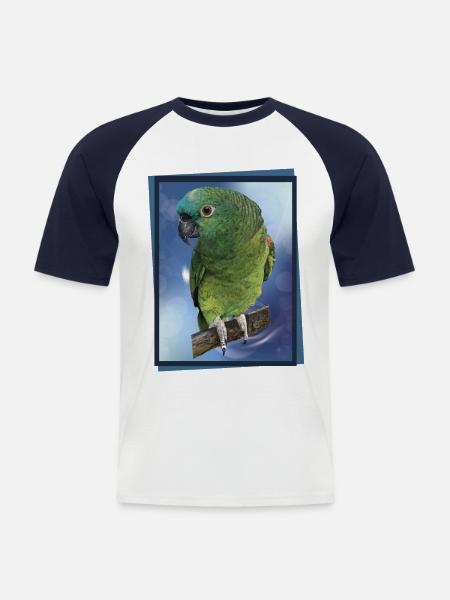 The blue-fronted amazon - Men's Baseball T-Shirt - white/navy