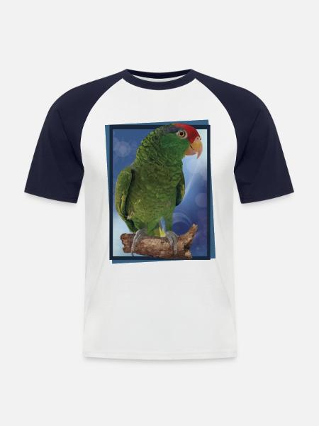 The Tamaulipas parrot - Men's Baseball T-Shirt - white/navy