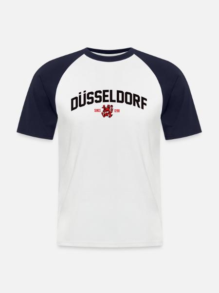 DÜSSELDORF - Männer Baseball-T-Shirt - Weiß/Navy