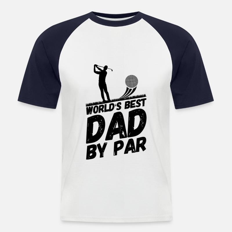 Golf Golfplatz Golfer Papa - Männer Baseball-T-Shirt - Weiß/Navy
