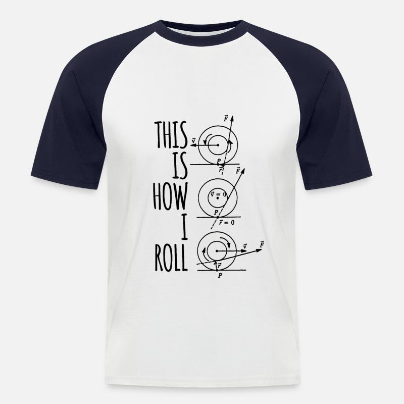 Nerd nerd fisica - Maglia da baseball a manica corta da uomo - bianco/navy