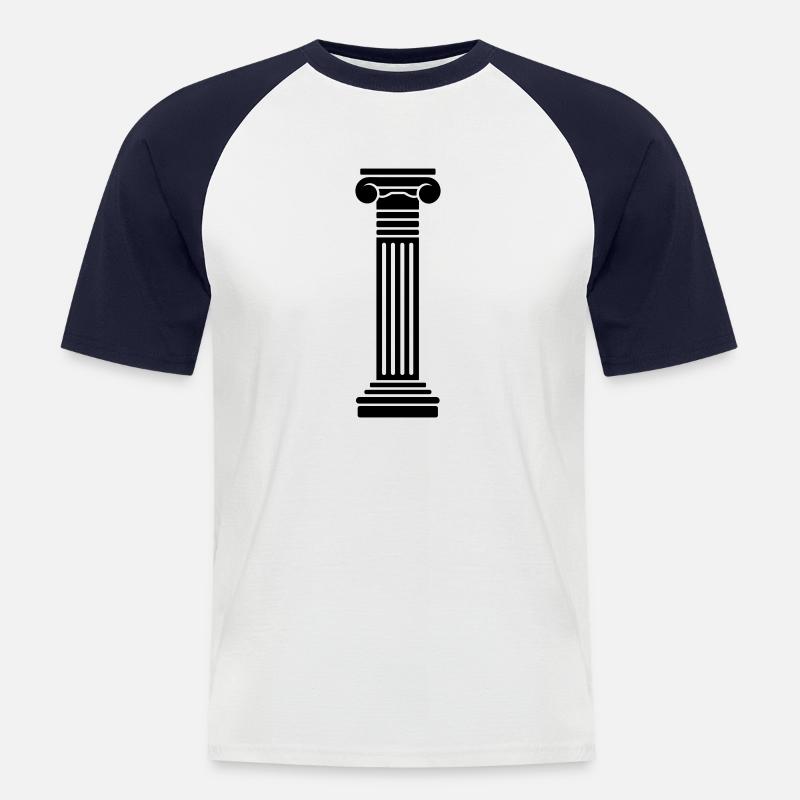 Griechische Säule - Männer Baseball-T-Shirt - Weiß/Navy