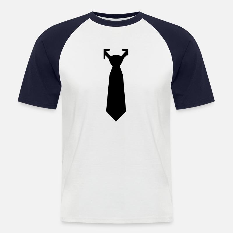 Binden - Männer Baseball-T-Shirt - Weiß/Navy