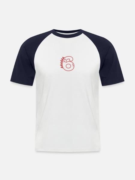 Number 6 - Men's Baseball T-Shirt - white/navy