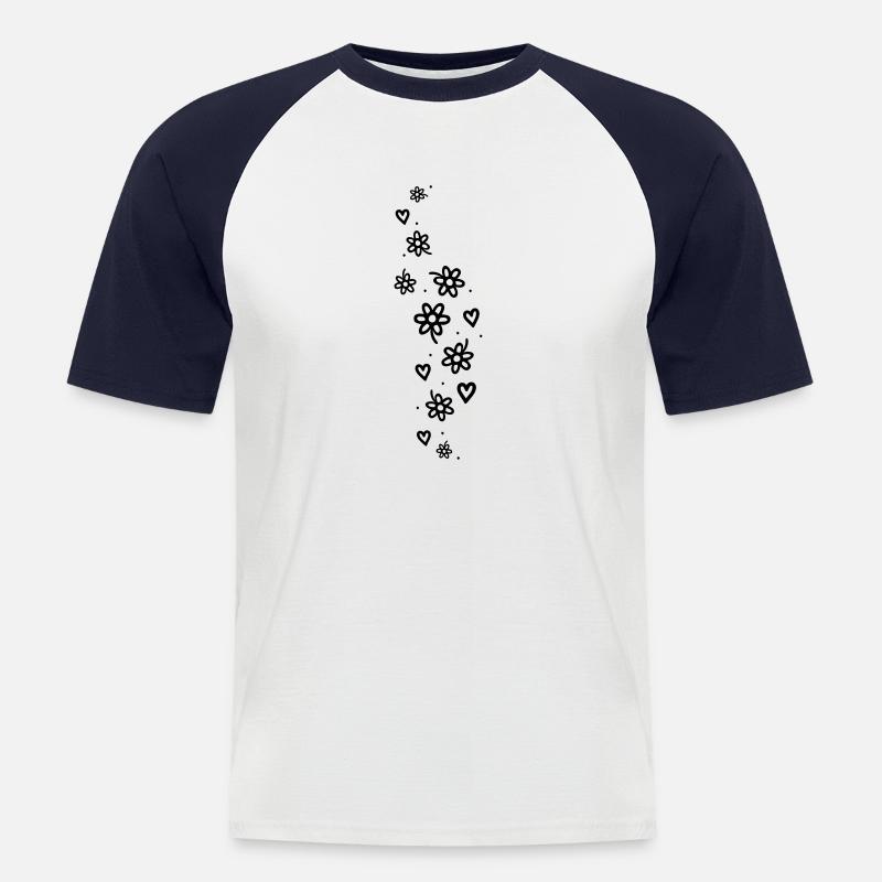 Blumen Glitzer - Männer Baseball-T-Shirt - Weiß/Navy