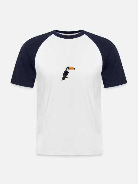 Vogel - Männer Baseball-T-Shirt - Weiß/Navy