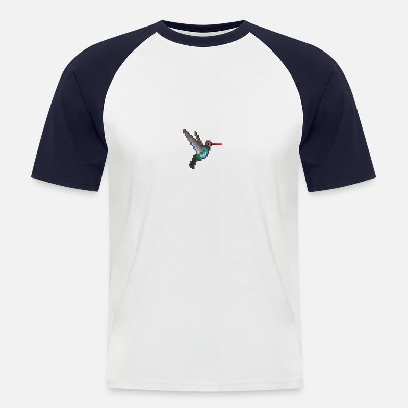 Vogel - Männer Baseball-T-Shirt - Weiß/Navy