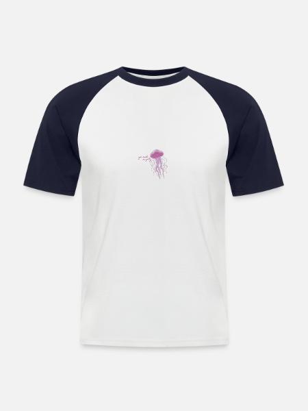 Meerestiere - Männer Baseball-T-Shirt - Weiß/Navy