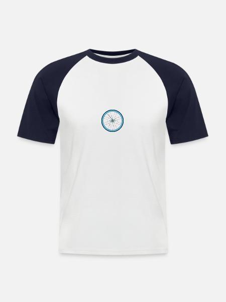 Fahrrad - Männer Baseball-T-Shirt - Weiß/Navy