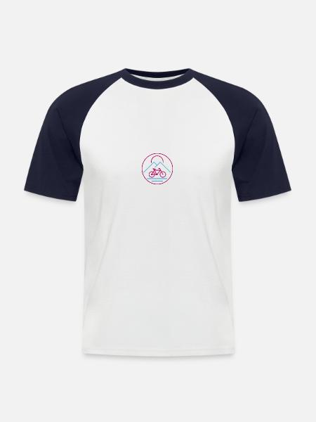 Fahrrad - Männer Baseball-T-Shirt - Weiß/Navy
