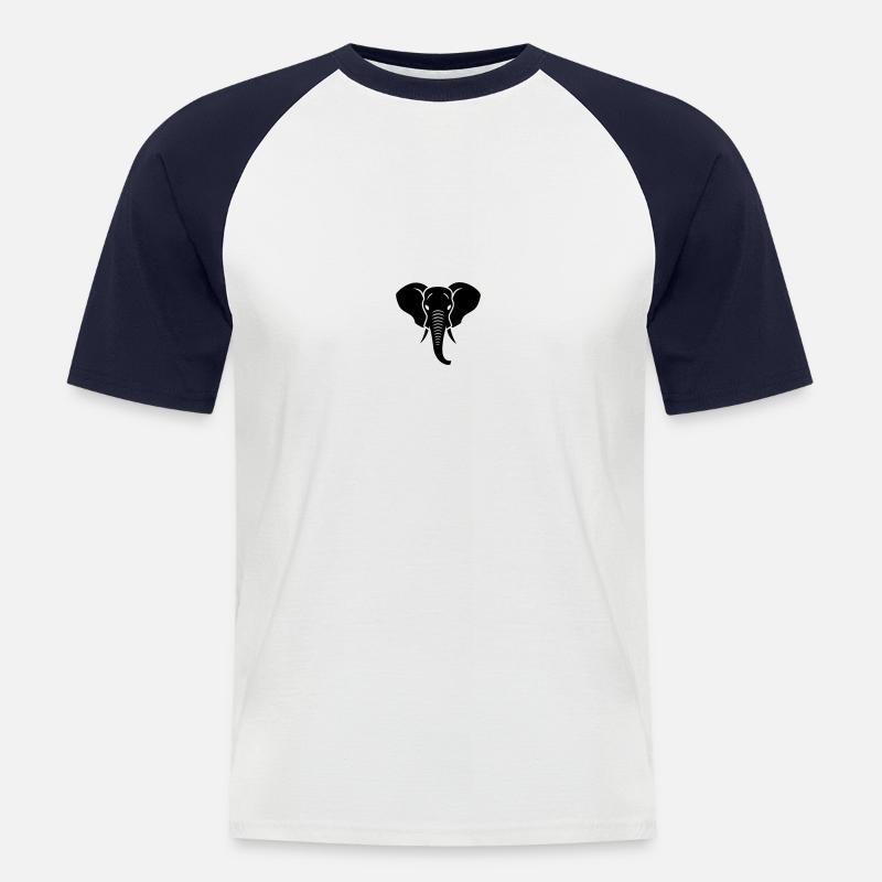 Elefant - Männer Baseball-T-Shirt - Weiß/Navy