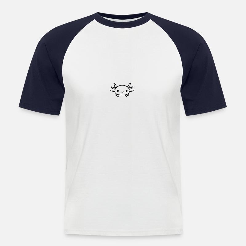 Axolotl - Männer Baseball-T-Shirt - Weiß/Navy