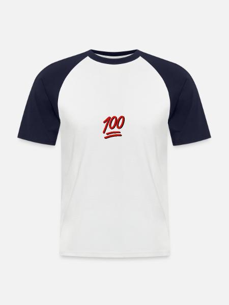 100 - T-shirt baseball manches courtes Homme - blanc/marine