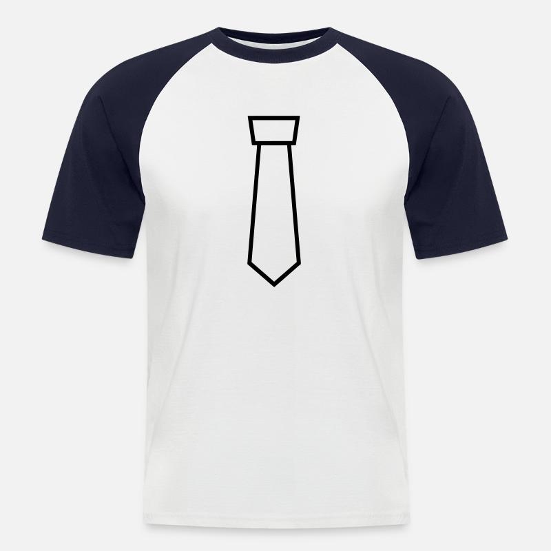 Binden - Männer Baseball-T-Shirt - Weiß/Navy
