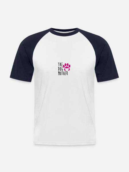 Hund - Männer Baseball-T-Shirt - Weiß/Navy