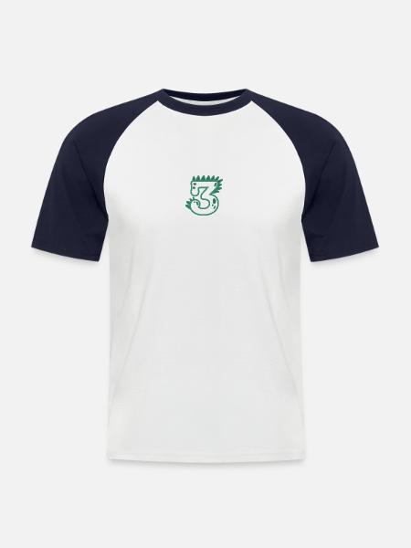 Number 3 - Men's Baseball T-Shirt - white/navy