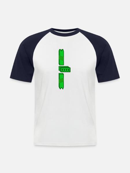 Grün - Männer Baseball-T-Shirt - Weiß/Navy