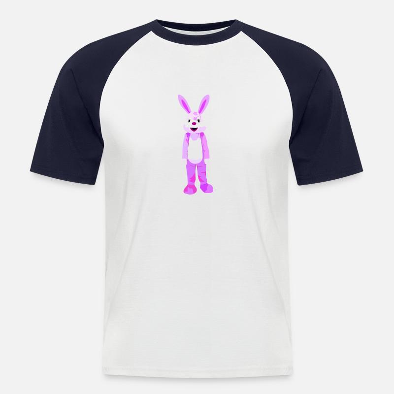 The Pink Easter Bunny - Men's Baseball T-Shirt - white/navy