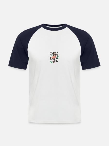 Flamingo - Männer Baseball-T-Shirt - Weiß/Navy