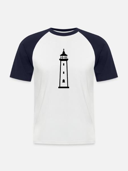Lighthouse - Men's Baseball T-Shirt - white/navy