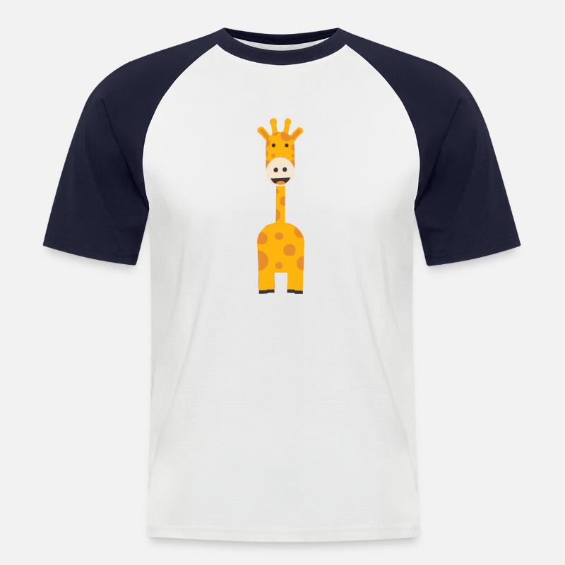 Cute Griaffe Illustration! - Männer Baseball-T-Shirt - Weiß/Navy
