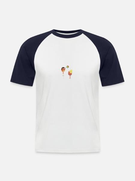 Sommer - Männer Baseball-T-Shirt - Weiß/Navy