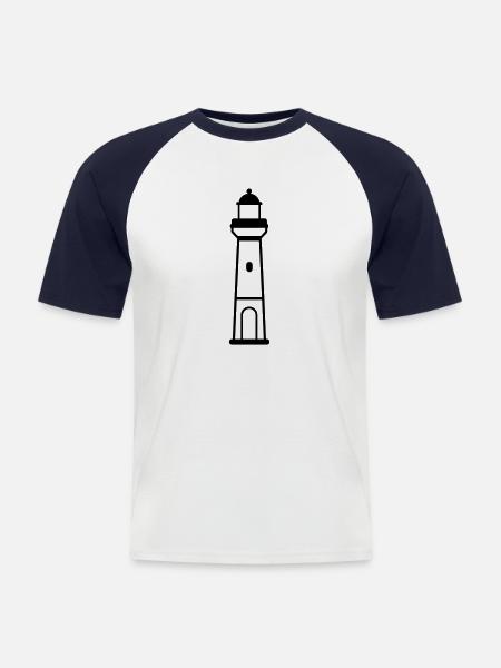 Phare - T-shirt baseball manches courtes Homme - blanc/marine