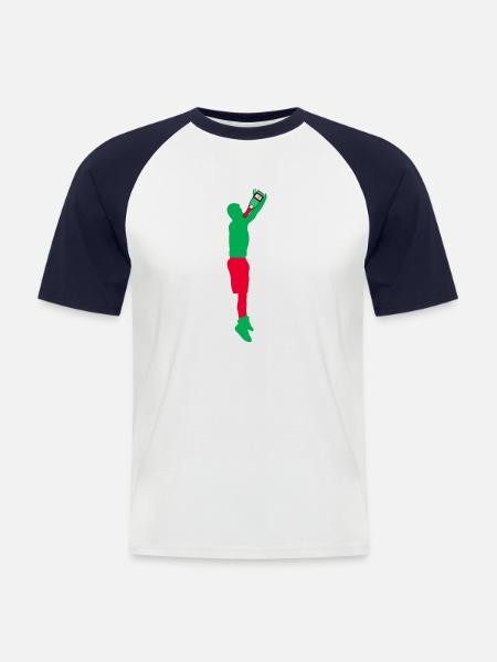 Alcool - T-shirt baseball manches courtes Homme - blanc/marine