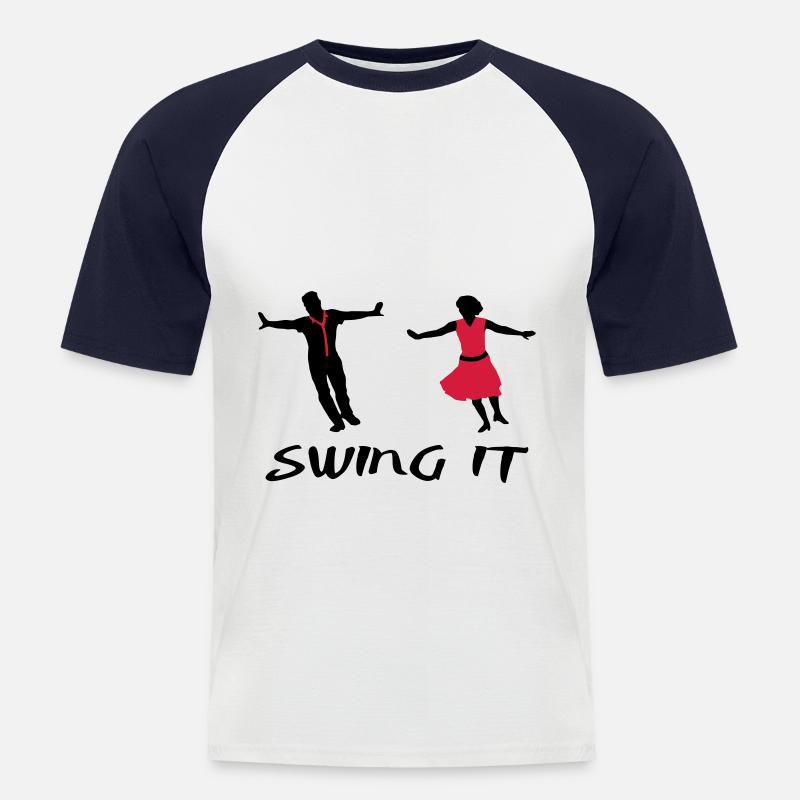 Swing it, Swing dance - Männer Baseball-T-Shirt - Weiß/Navy