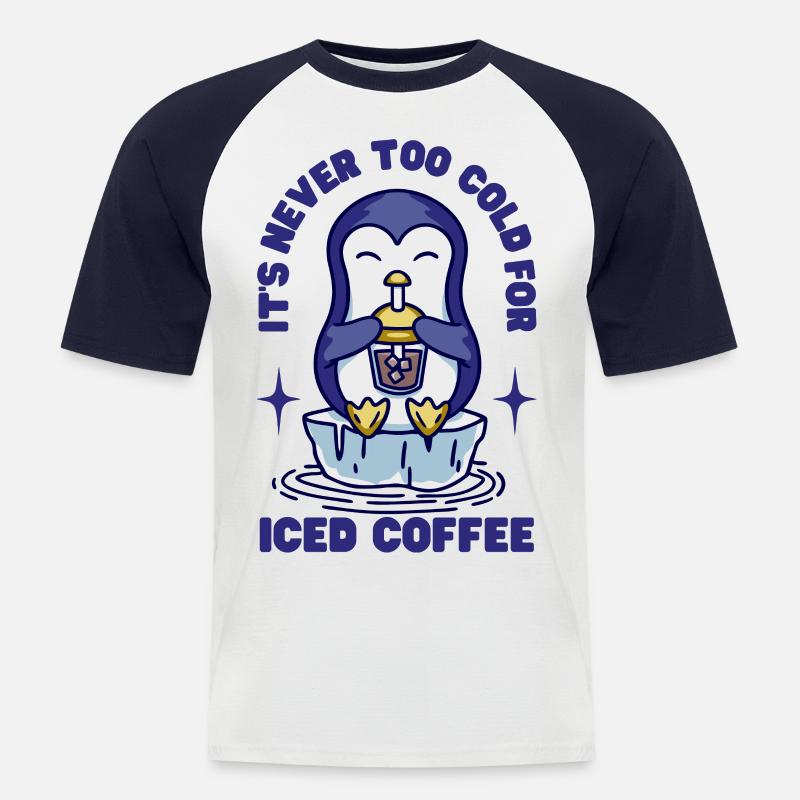 Non fa mai troppo freddo per il caffè freddo - Maglia da baseball a manica corta da uomo - bianco/navy