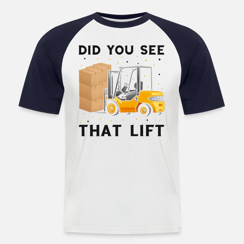 Gabelstaplerbediener und Gabelstaplerfahrer - Männer Baseball-T-Shirt - Weiß/Navy