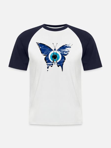 Papillon Nazar utilisé - T-shirt baseball manches courtes Homme - blanc/marine