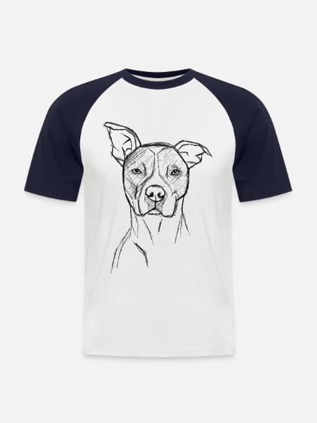 Hündchen - Männer Baseball-T-Shirt - Weiß/Navy