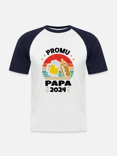 Promoted to Future Dad 2024 - Men's Baseball T-Shirt - white/navy
