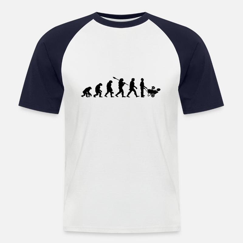 Gardener Evolution Garten Blumen Pflanzen - Männer Baseball-T-Shirt - Weiß/Navy