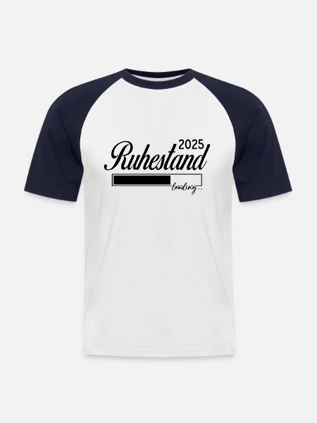 Ruhestand 2025 loading - Männer Baseball-T-Shirt - Weiß/Navy