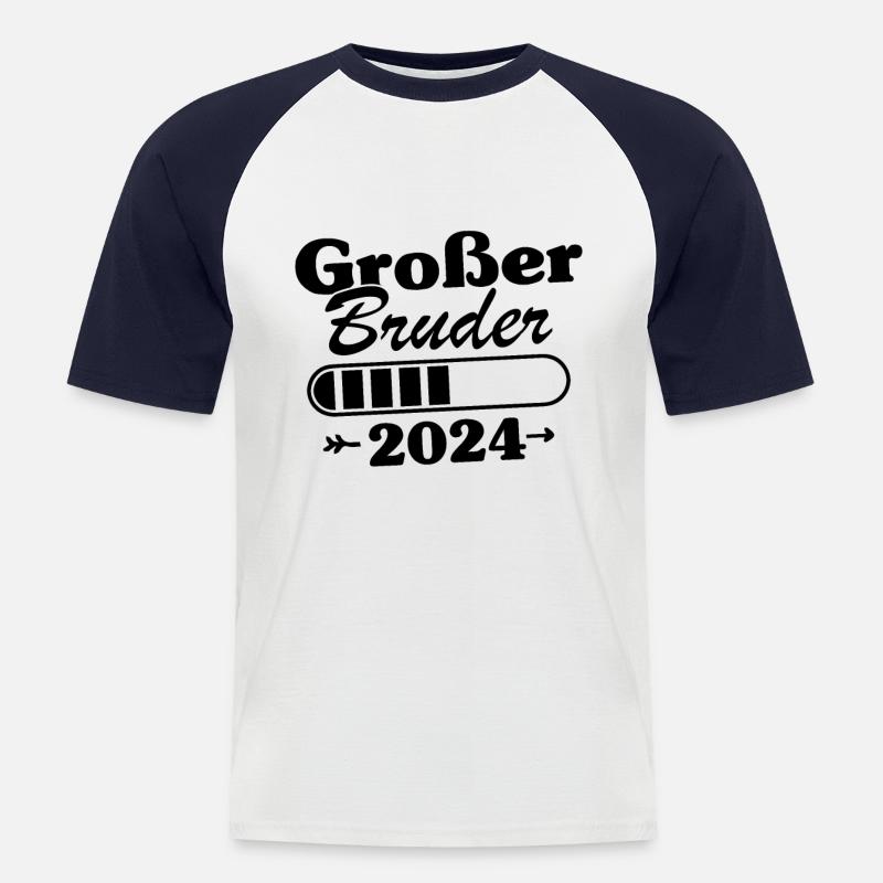 Großer Bruder Loading 2024 - Männer Baseball-T-Shirt - Weiß/Navy