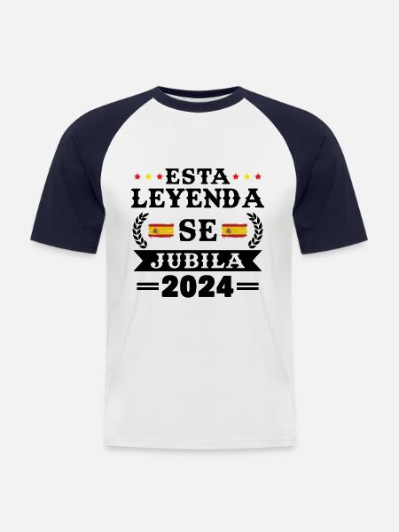 This legend retires 2024 - Men's Baseball T-Shirt - white/navy