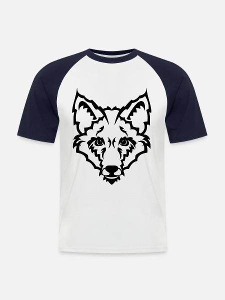Fuchs - Männer Baseball-T-Shirt - Weiß/Navy