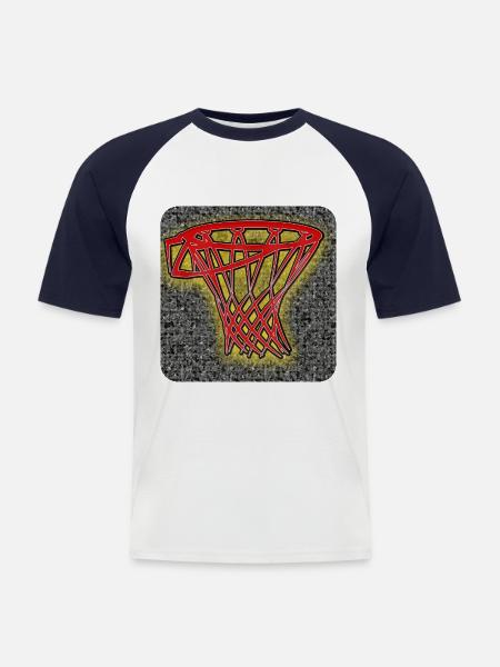 Basketball hoop - Club WoW - Men's Baseball T-Shirt - white/navy