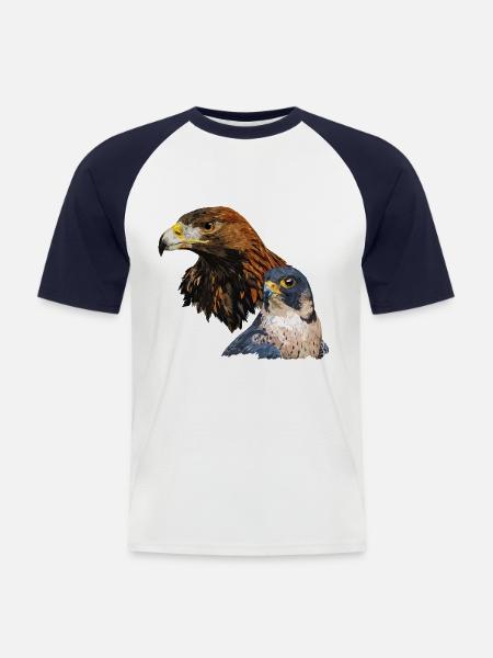 Wanderfalke - Männer Baseball-T-Shirt - Weiß/Navy