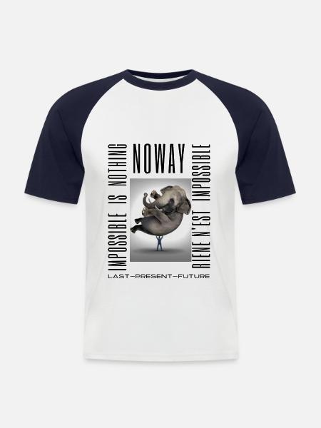 Noway - Nothing is impossible - Men's Baseball T-Shirt - white/navy