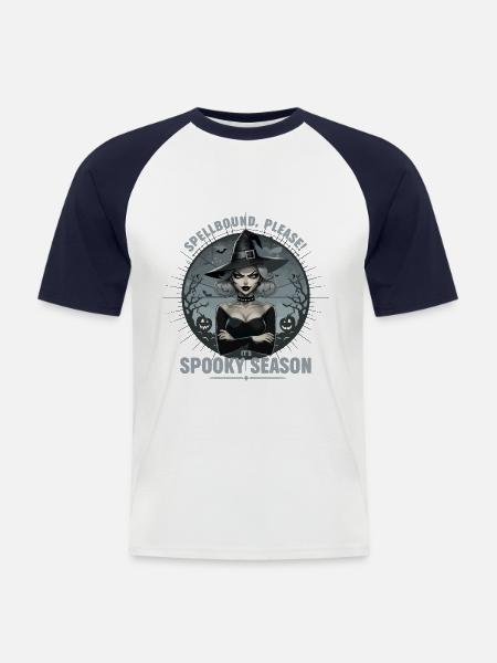 Witch Witch Spellbound Enchantment Halloween - Men's Baseball T-Shirt - white/navy