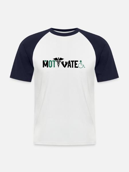 Occupational therapist Motivate - Men's Baseball T-Shirt - white/navy